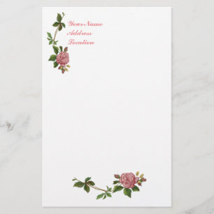 Elegant Roze Rose Briefpapier