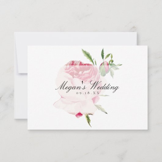 Elegant Roze Rose Bruidsmeisje Kaart (Achterkant)