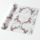 Elegant roze Rose Cadeaupapier (Uitgerold)