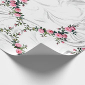 Elegant roze Rose Cadeaupapier (Hoek)
