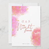 Elegant Roze Rose Champagne Tower repetitie diner Kaart (Achterkant)