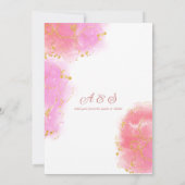 Elegant Roze Rose Champagne Tower Script Bruiloft Kaart (Achterkant)