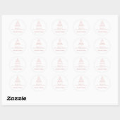 Elegant Roze Rose Champagne Tower Script Bruiloft Ronde Sticker (Vel)
