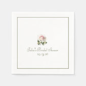 Elegant Roze Rose Classic Tijdloos Vrijgezellenfee Servet (Voorkant)