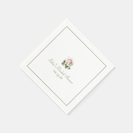 Elegant Roze Rose Classic Tijdloos Vrijgezellenfee Servet (Hoek)