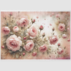 Elegant roze Rose Decoupage Tissue Papier