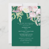 Elegant roze Rose en Eucalyptus Emerald Green Kaart (Voorkant)