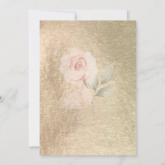Elegant roze Rose en Gold Save the Date Kaart (Achterkant)