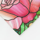 Elegant Roze Rose Faux Glas in lood Pattern Fleece Deken (Hoek)