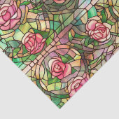 Elegant Roze Rose Faux Glas in lood Pattern Tissuepapier (Detail)