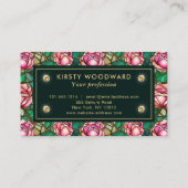 Elegant Roze Rose Faux Glas in lood Pattern Visitekaartje (Achterkant)