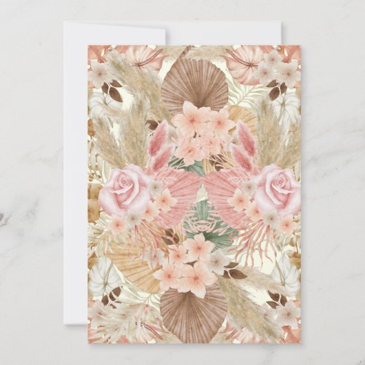 Elegant roze Rose First Birthday Party Kaart (Achterkant)