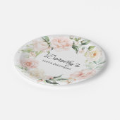 Elegant roze Rose Floral 100th Birthday Papieren Bordje (Gekanteld)