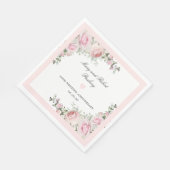 Elegant roze Rose Floral 50th Wedding Jubileum Servet (Hoek)