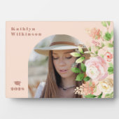 Elegant roze Rose Floral Arch Foto Afstuderen Fotoplaat (voorkant)
