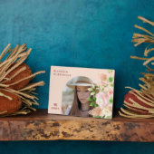 Elegant roze Rose Floral Arch Foto Afstuderen Fotoplaat (Zijkant)