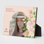 Elegant roze Rose Floral Arch Foto Afstuderen Fotoplaat (Zijkant)