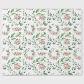 Elegant roze Rose Floral Botanical Wedding Cadeaupapier (Vlak)