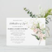 Elegant roze Rose Floral Celebration of Life Kaart (Staand voorkant)