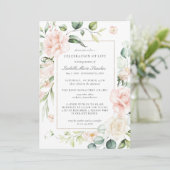 Elegant roze Rose Floral Celebration of Life Kaart (Staand voorkant)