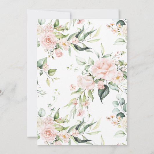 Elegant roze Rose Floral Celebration of Life Kaart (Achterkant)