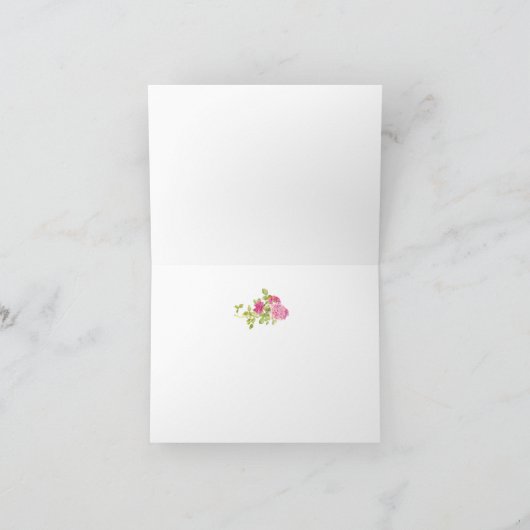 Elegant roze Rose Floral Familienaam Bedankkaart (Binnen)