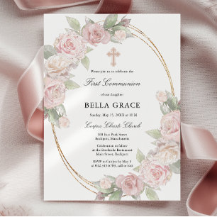 Elegant roze Rose Floral First Community Kaart