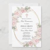 Elegant roze Rose Floral First Community Kaart (Voorkant)