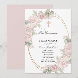 Elegant roze Rose Floral First Community Kaart