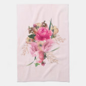 Elegant roze Rose Floral Gold Bouquet Theedoek (Verticaal)