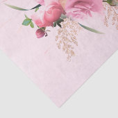 Elegant roze Rose Floral Gold Bouquet Tissuepapier (Detail)