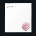 Elegant roze Rose Floral | Jouw namen toevoegen Notitieblok<br><div class="desc">Dit is een handbeschilderd schilderij van een roze waterverf. De kleuren zijn in hoog contrast zodat kunt u het hoogtepunt en de schaduw zeer duidelijk zien.</div>