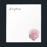 Elegant roze Rose Floral | Jouw namen toevoegen Notitieblok<br><div class="desc">Dit is een handbeschilderd schilderij van een roze waterverf. De kleuren zijn in hoog contrast zodat kunt u het hoogtepunt en de schaduw zeer duidelijk zien.</div>