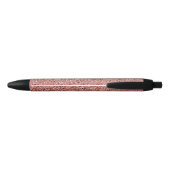 Elegant Roze Rose Gold Glitter Gepersonaliseerd Zwarte Inkt Pen (Achterkant)