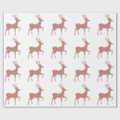 Elegant roze Rose Gold Glitter Holiday Reindeer Cadeaupapier (Vlak)