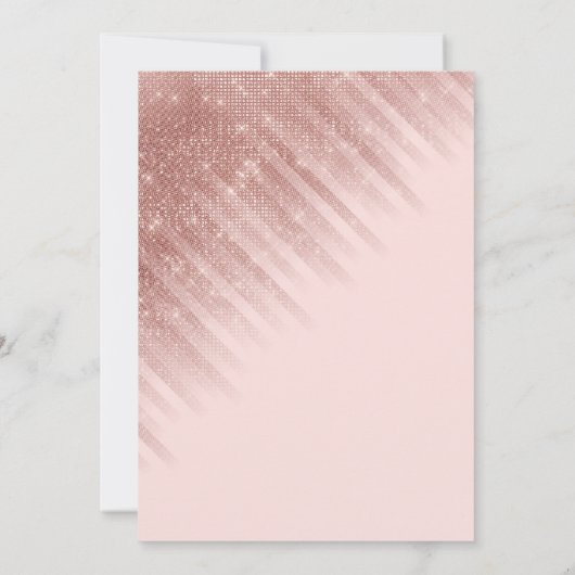 Elegant Roze Rose Gold Glitter Jurk Quinceañera Kaart (Achterkant)