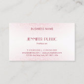 Elegant roze Rose Gold Glitter Monogram Sjabloon Visitekaartje (Achterkant)