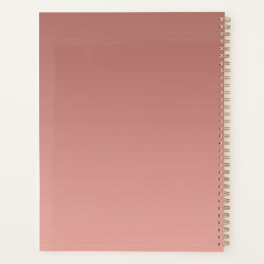 Elegant roze Rose Gold Jaar Datum Planner (Achterkant)