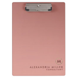 Elegant roze Rose Gold Monogram Klembord