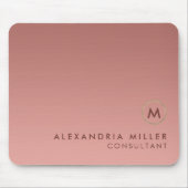 Elegant roze Rose Gold Monogram Muismat (Voorkant)