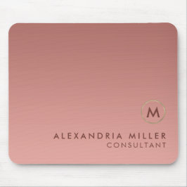 Elegant roze Rose Gold Monogram Muismat