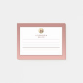 Elegant roze Rose Gold Monogram Post-it® Notes (Voorkant)