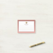 Elegant roze Rose Gold Monogram Post-it® Notes (Op bureau)