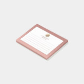 Elegant roze Rose Gold Monogram Post-it® Notes (Schuin)