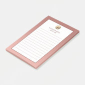 Elegant roze Rose Gold Monogram Post-it® Notes (Schuin)