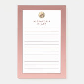 Elegant roze Rose Gold Monogram Post-it® Notes (Voorkant)