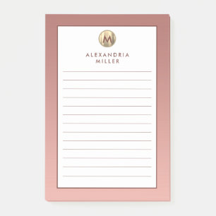 Elegant roze Rose Gold Monogram Post-it® Notes