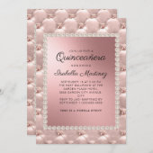 Elegant roze Rose Gold Quinceañera Fotoparels Kaart (Voorkant / Achterkant)
