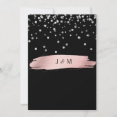 Elegant roze Rose Gold Silver Black Weddenschap Kaart (Achterkant)