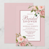 Elegant roze Rose Gold Vrijgezellenfeest Uitnodige Kaart (Voorkant / Achterkant)